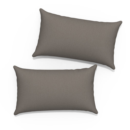 Melody Elephant Pack of 2 Outdoor Lumbar Pillow Covers, All Weather Cushion Pillow Cases 12x20 Inch, Pillowcase for Patio Couch Decoration, Dark Grey