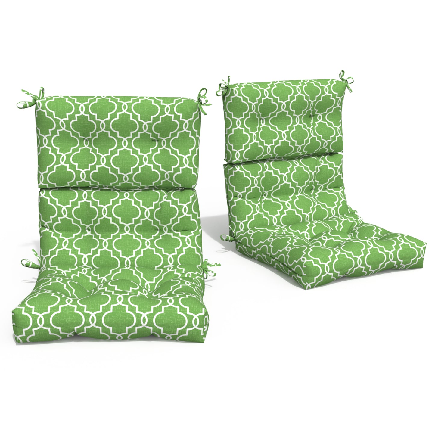 Melody Elephant Outdoor Tufted High Back Chair Cushions, Water Resistant Rocking Seat Chair Cushions 2 Pack, Adirondack Cushions for Patio Home Garden, 22" W x 20" D, Carmody Green